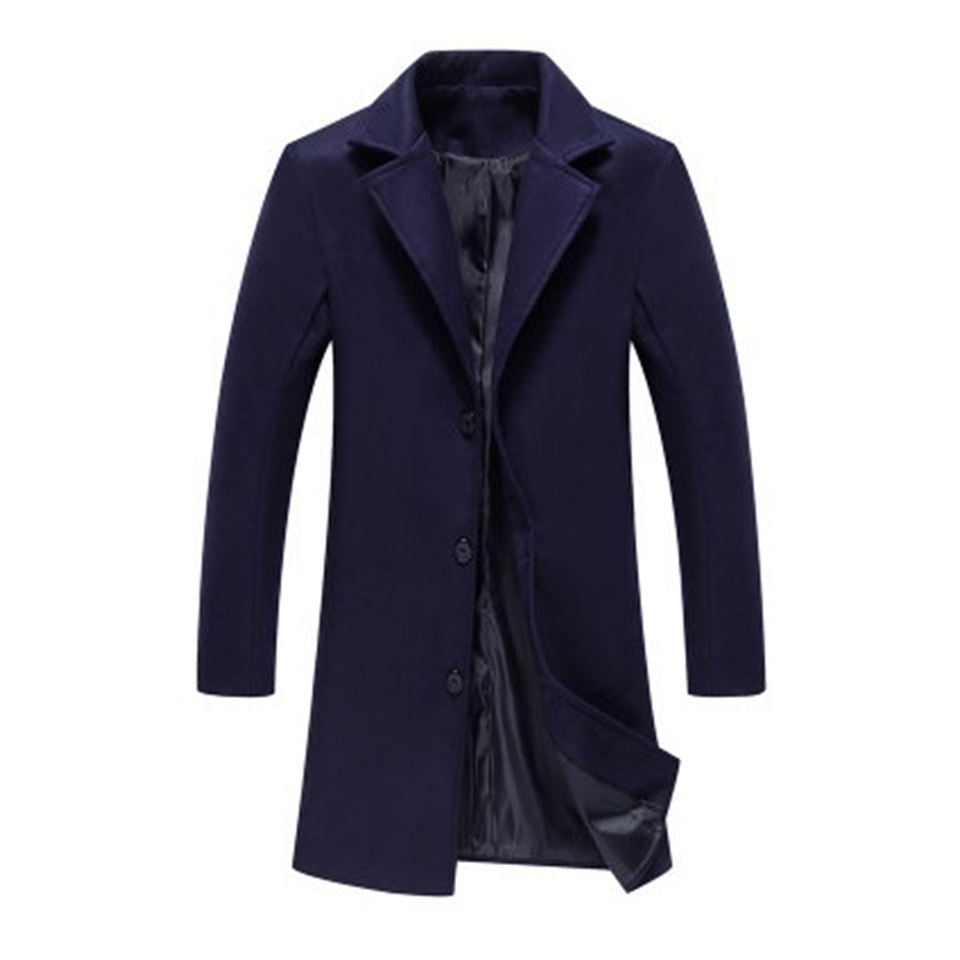 Men's Turn-down Collar Solid Color Simple Button Casual Coat