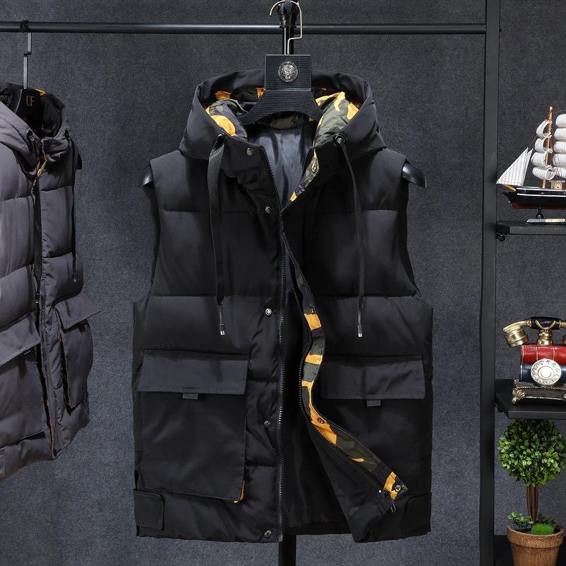 Men's Winter Casual Waterproof Hooded Vest Coat