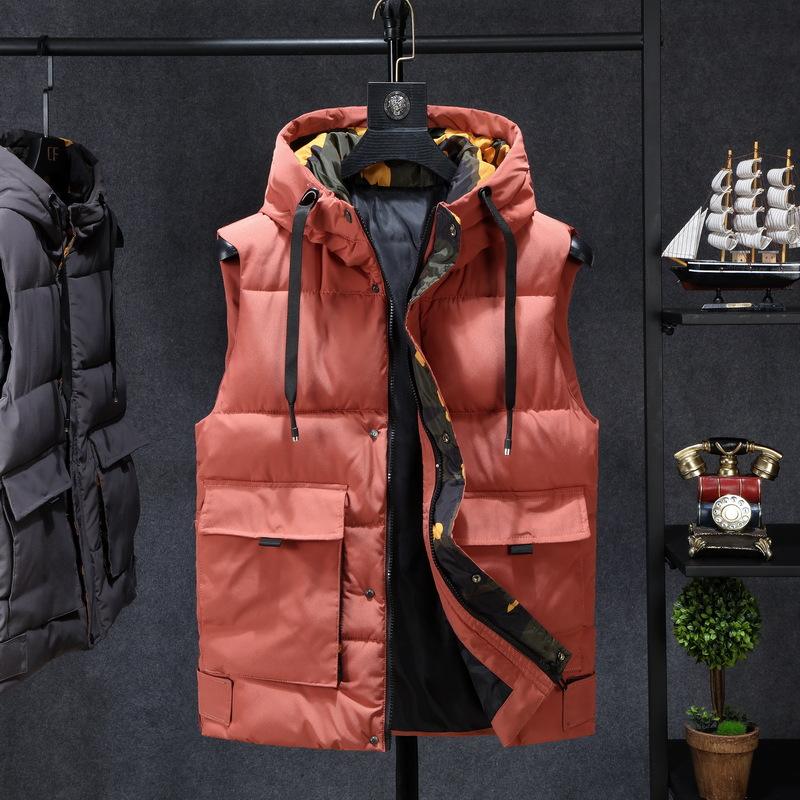 Men's Winter Casual Waterproof Hooded Vest Coat