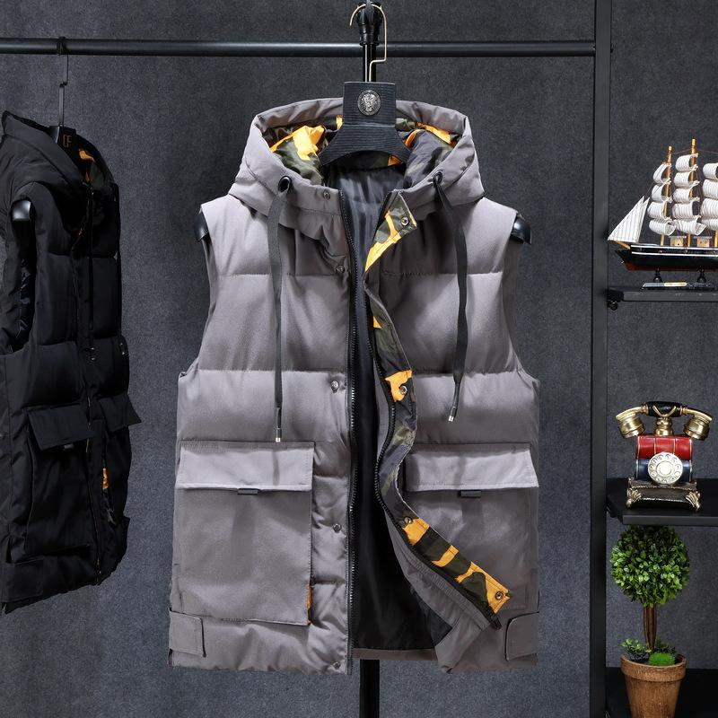 Men's Winter Casual Waterproof Hooded Vest Coat