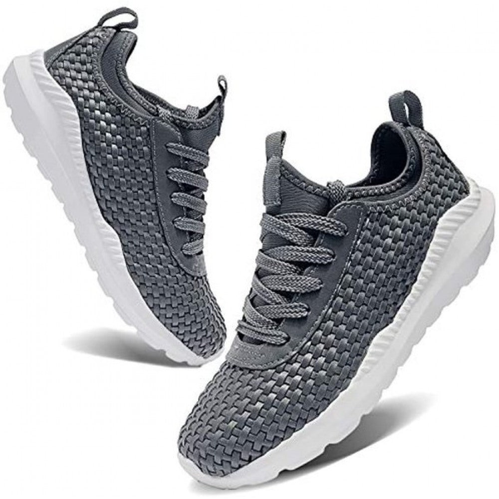 Grey Woven Slip  Casual Fashion Outdoor Sneakers