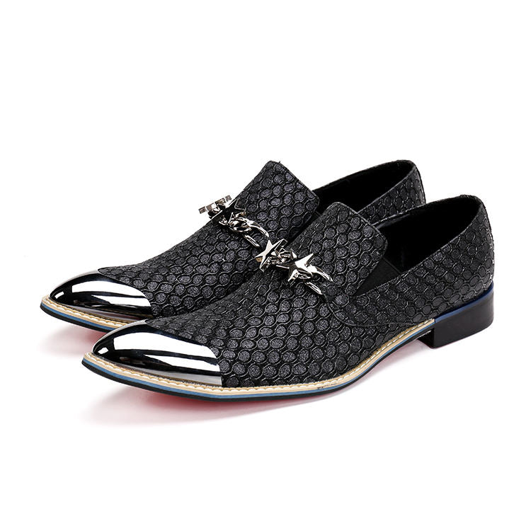 Men's Black Fashion Pointed Toe Leather Shoes