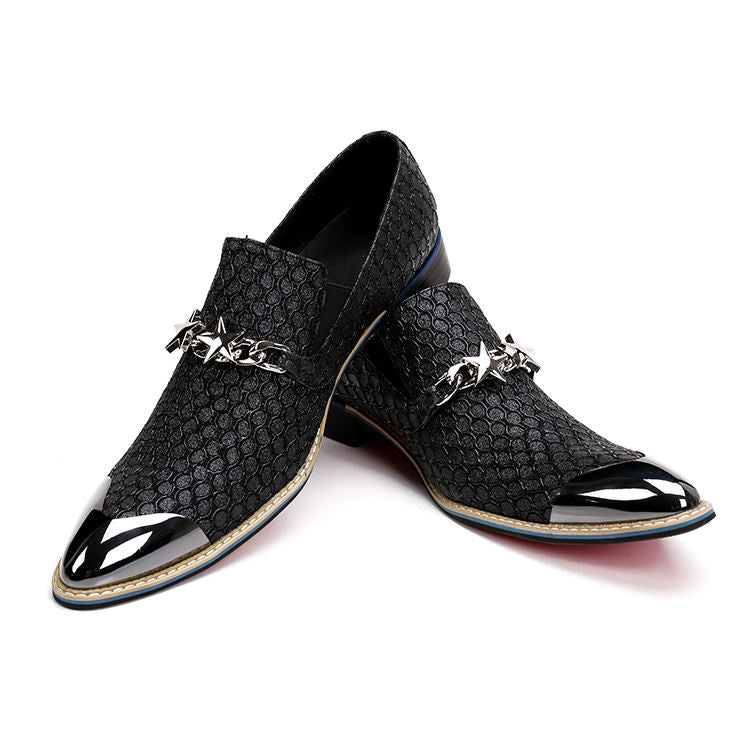 Men's Black Fashion Pointed Toe Leather Shoes