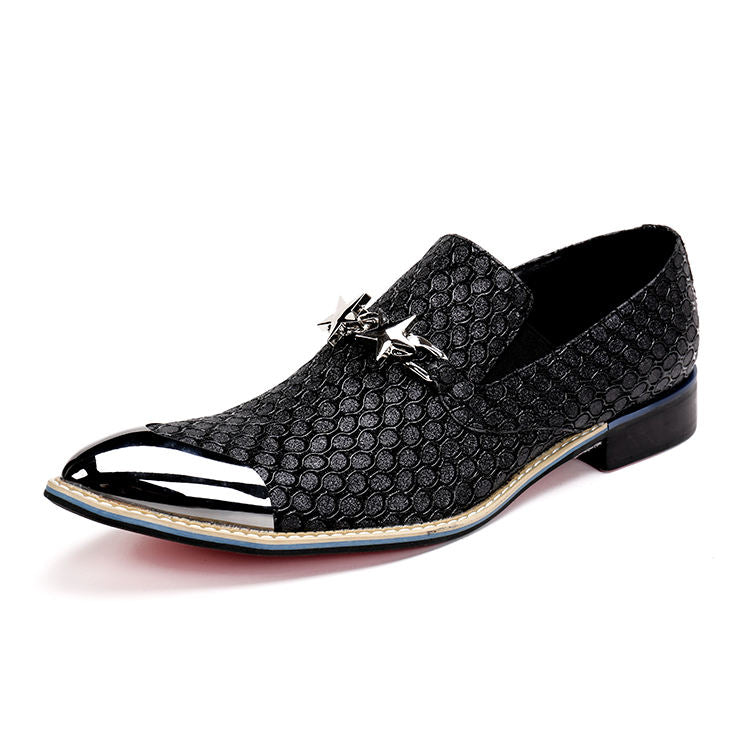 Men's Black Fashion Pointed Toe Leather Shoes